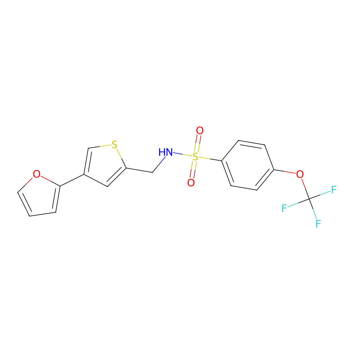 N-{[4-(furan-2-yl)thiophen-2-yl]methyl}-4-(trifluoromethoxy)benzene-1-sulfonamide molecular structure, CAS 2380010-94-4