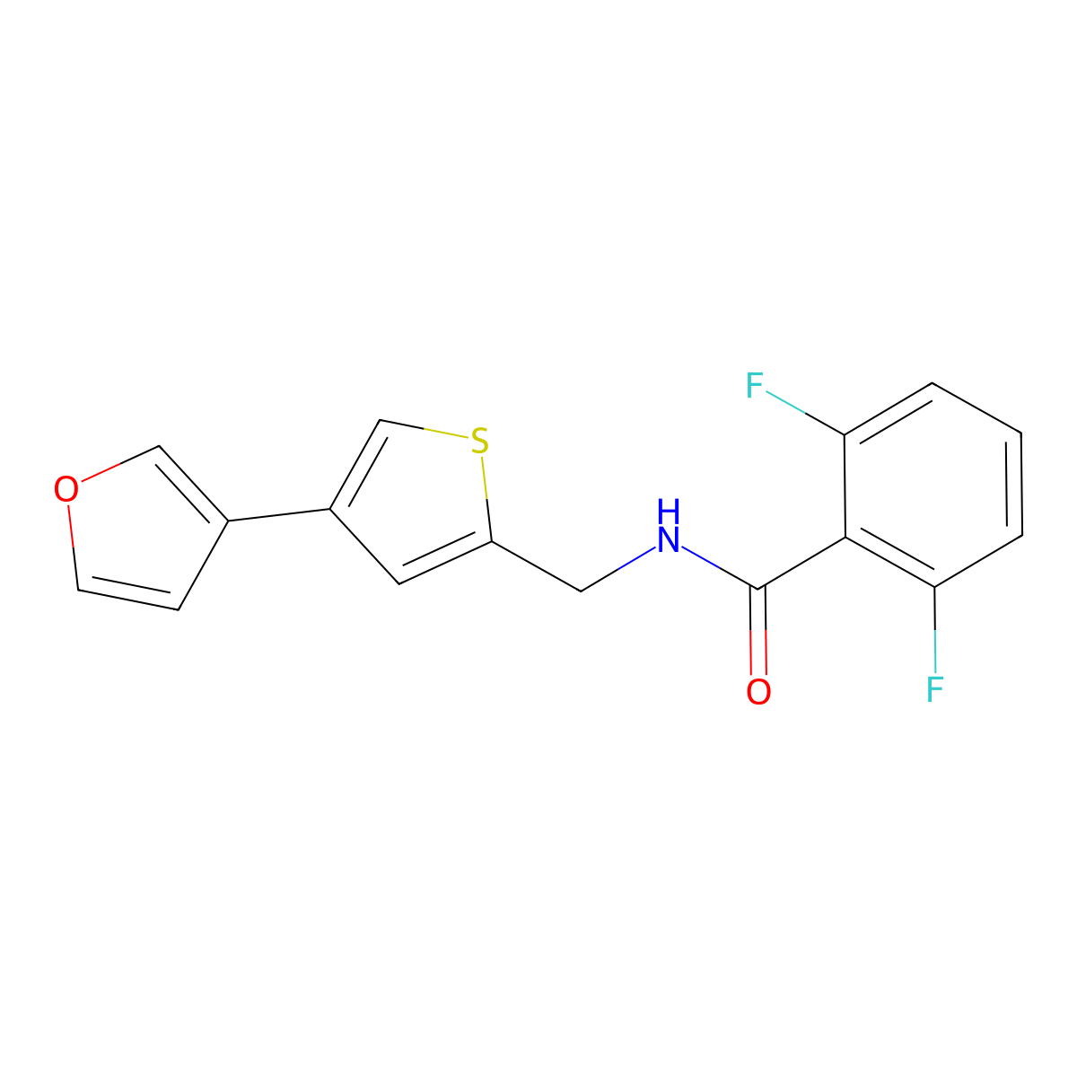 2,6-difluoro-N-{[4-(furan-3-yl)thiophen-2-yl]methyl}benzamide molecular structure, CAS 2380010-97-7