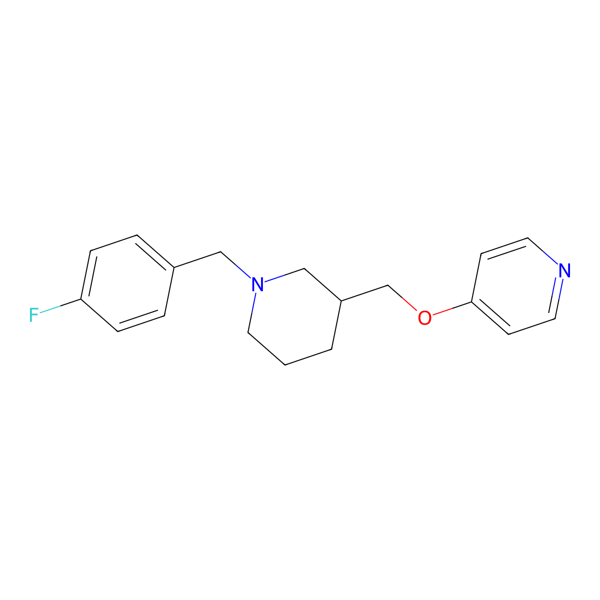 4-({1-[(4-Fluorophenyl)methyl]piperidin-3-yl}methoxy)pyridine molecular structure, CAS 2380011-01-6