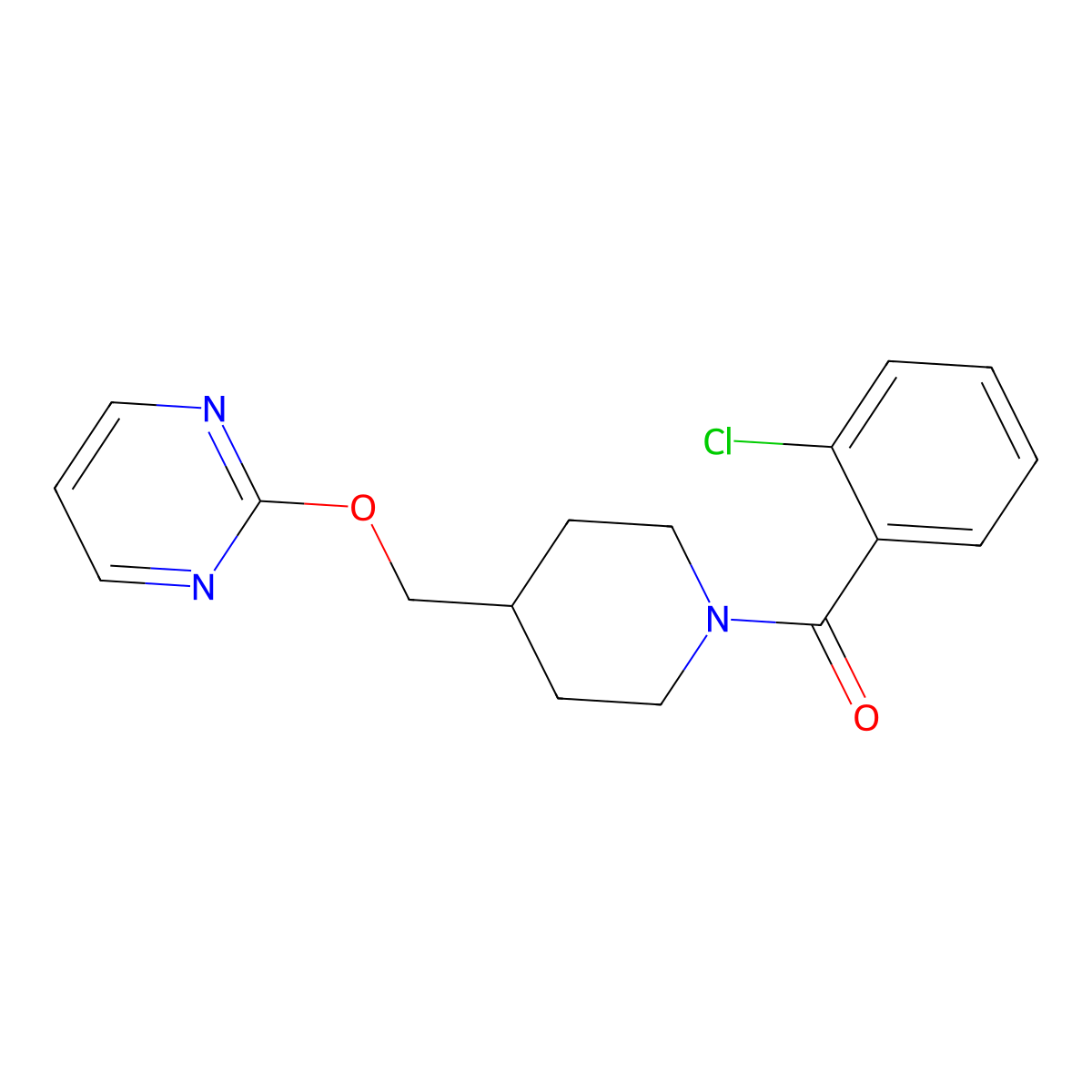 2-{[1-(2-Chlorobenzoyl)piperidin-4-yl]methoxy}pyrimidine molecular structure, CAS 2380011-05-0