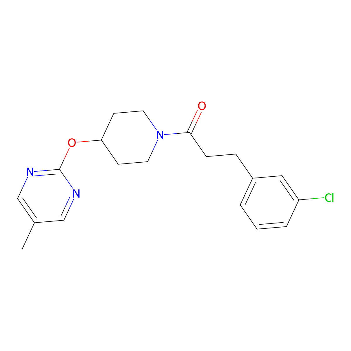 3-(3-Chlorophenyl)-1-{4-[(5-methylpyrimidin-2-yl)oxy]piperidin-1-yl}propan-1-one molecular structure, CAS 2380011-06-1