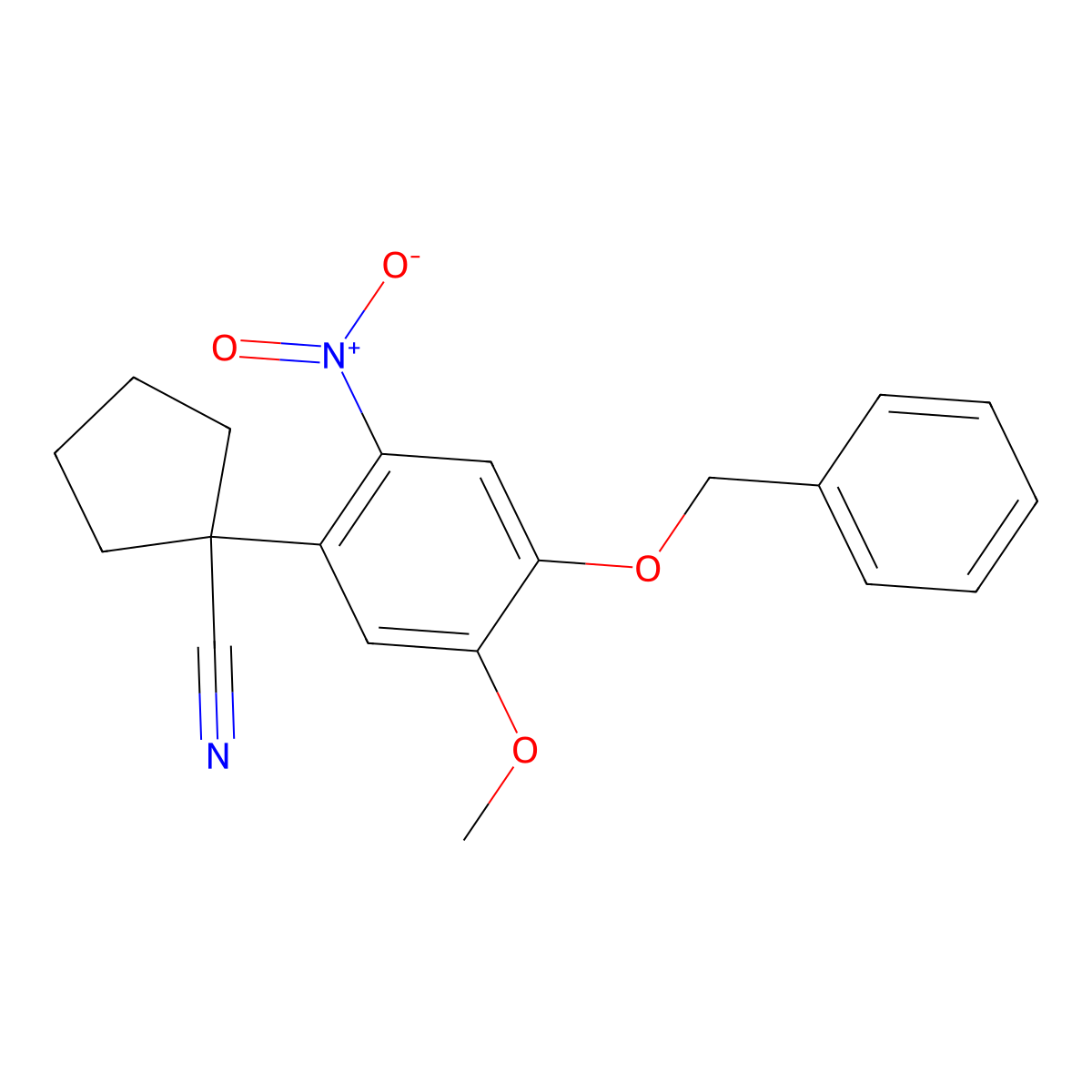 1-(4-(Benzyloxy)-5-methoxy-2-nitrophenyl)cyclopentanecarbonitrile molecular structure, CAS 2380019-74-7