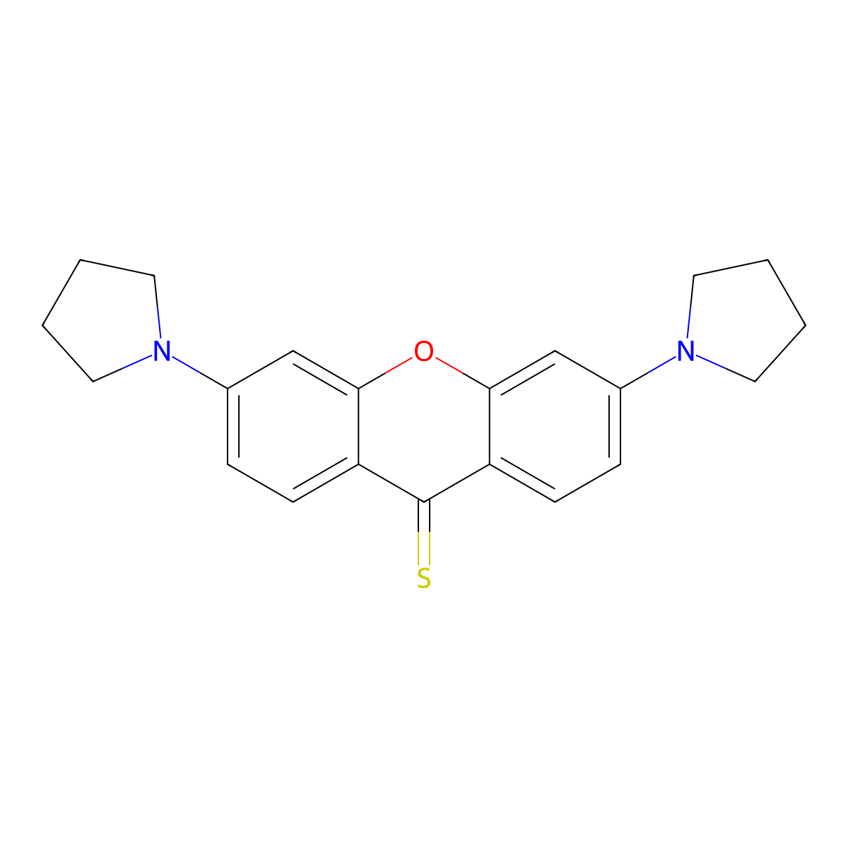 3,6-di(pyrrolidin-1-yl)-9H-xanthene-9-thione molecular structure, CAS 2380020-97-1