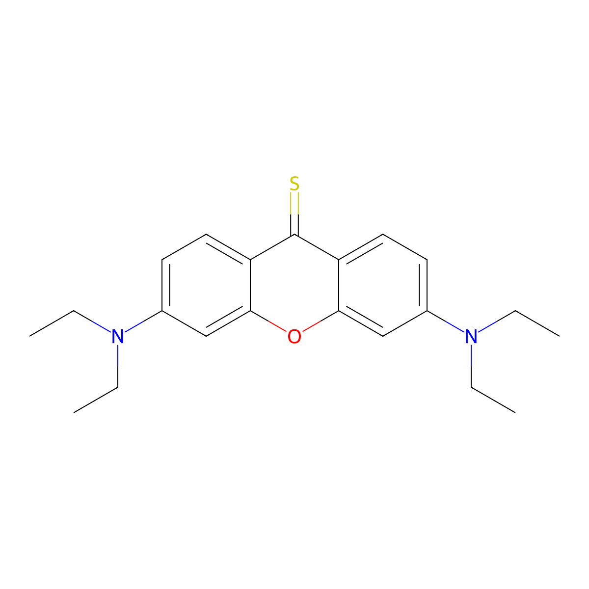 3,6-bis(diethylamino)-9H-xanthene-9-thione molecular structure, CAS 2380028-79-3