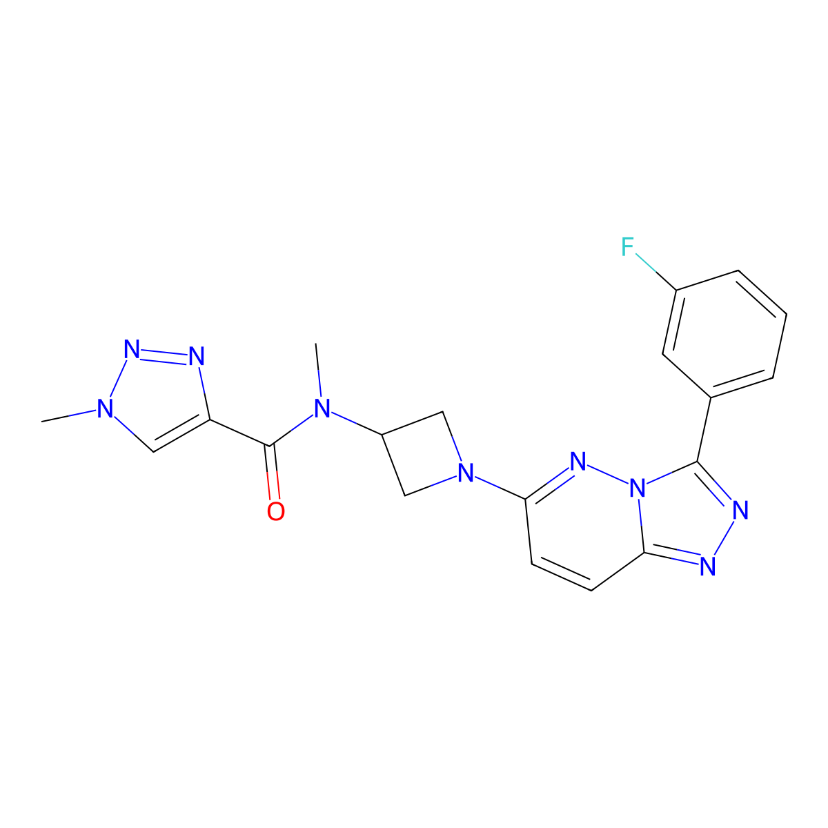 N-{1-[3-(3-fluorophenyl)-[1,2,4]triazolo[4,3-b]pyridazin-6-yl]azetidin-3-yl}-N,1-dimethyl-1H-1,2,3-triazole-4-carboxamide molecular structure, CAS 2380032-35-7