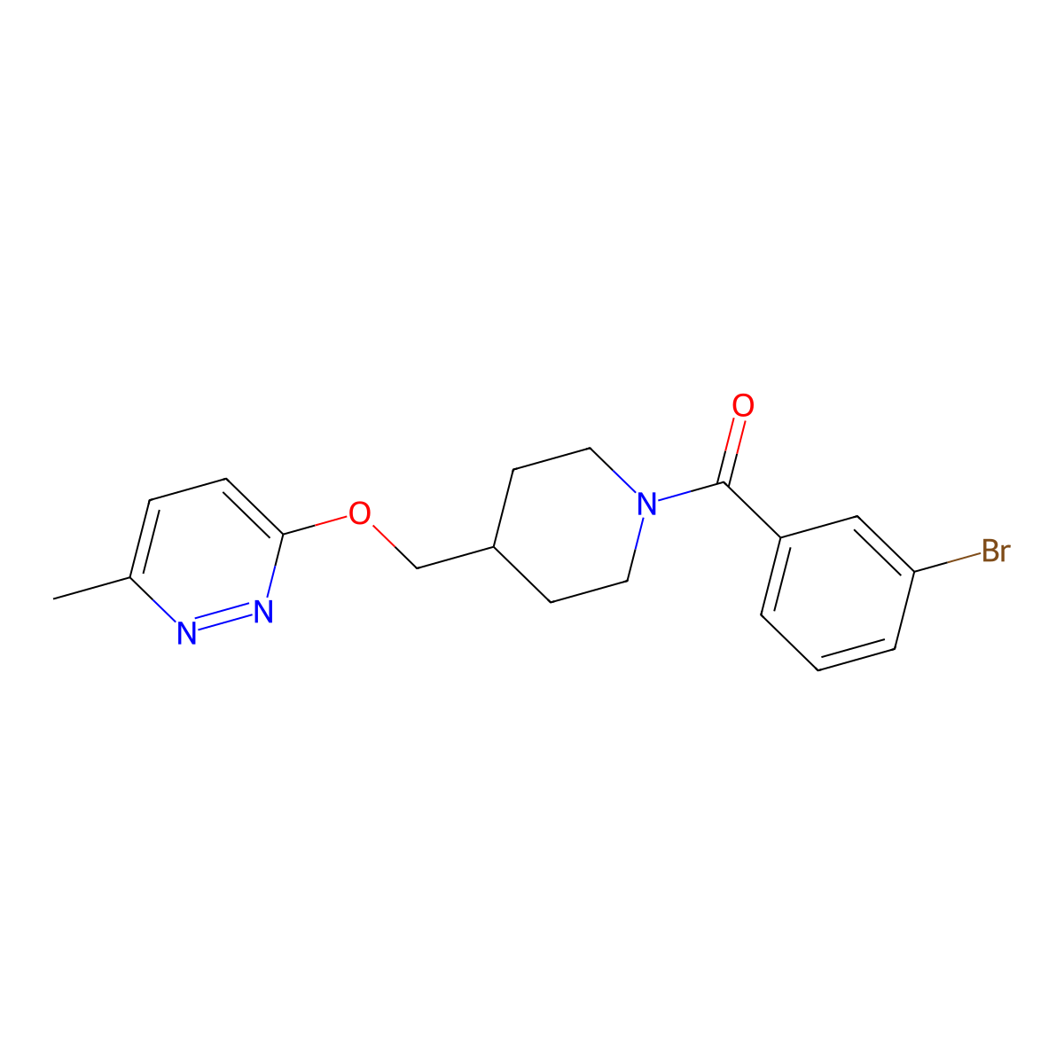 3-{[1-(3-Bromobenzoyl)piperidin-4-yl]methoxy}-6-methylpyridazine molecular structure, CAS 2380032-44-8