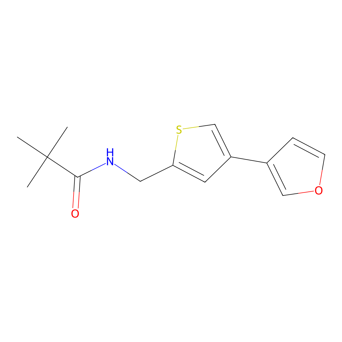 N-{[4-(furan-3-yl)thiophen-2-yl]methyl}-2,2-dimethylpropanamide molecular structure, CAS 2380032-45-9