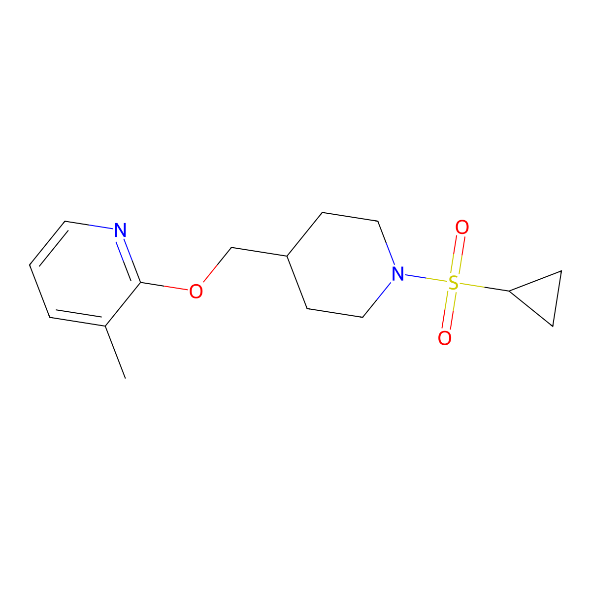 2-{[1-(Cyclopropanesulfonyl)piperidin-4-yl]methoxy}-3-methylpyridine molecular structure, CAS 2380032-46-0