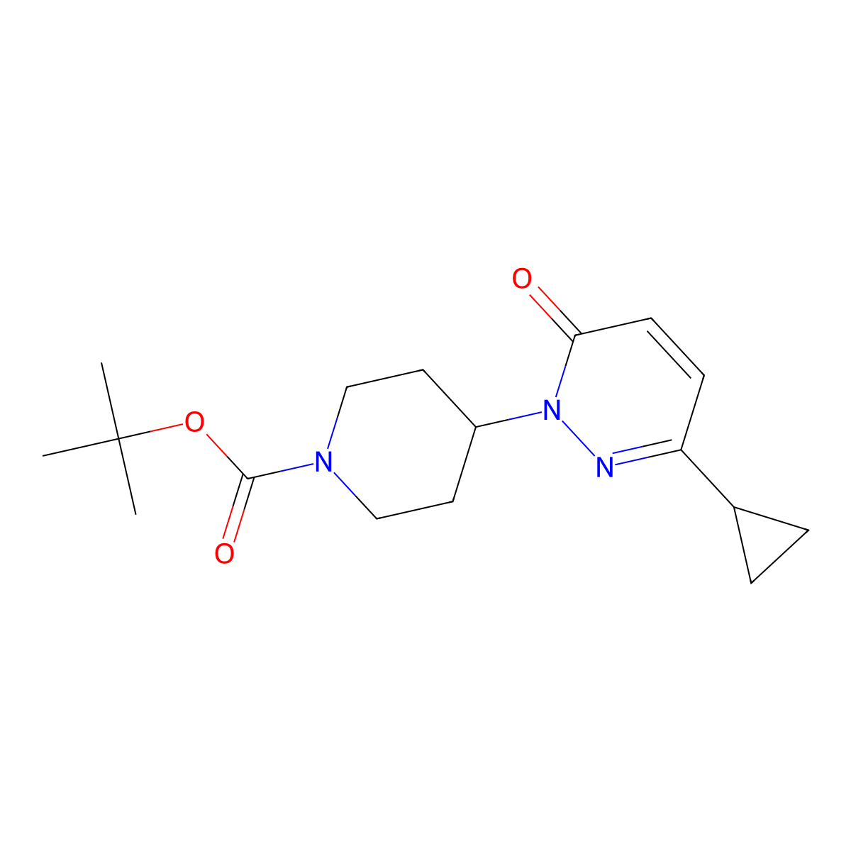 Tert-butyl 4-(3-cyclopropyl-6-oxo-1,6-dihydropyridazin-1-yl)piperidine-1-carboxylate molecular structure, CAS 2380032-49-3