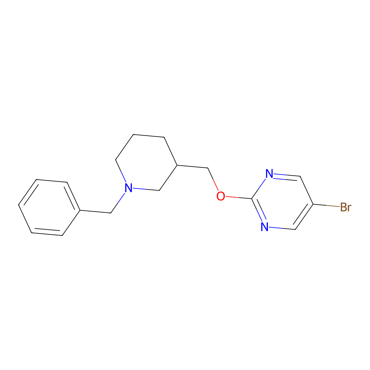2-[(1-Benzylpiperidin-3-yl)methoxy]-5-bromopyrimidine molecular structure, CAS 2380032-64-2