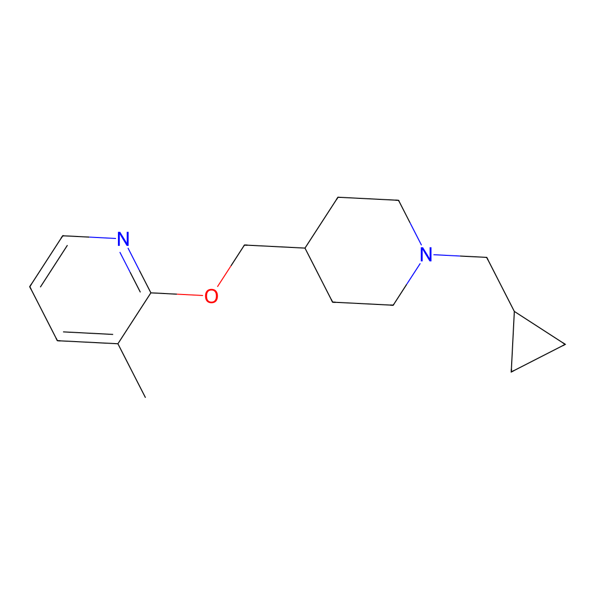 2-{[1-(Cyclopropylmethyl)piperidin-4-yl]methoxy}-3-methylpyridine molecular structure, CAS 2380032-71-1