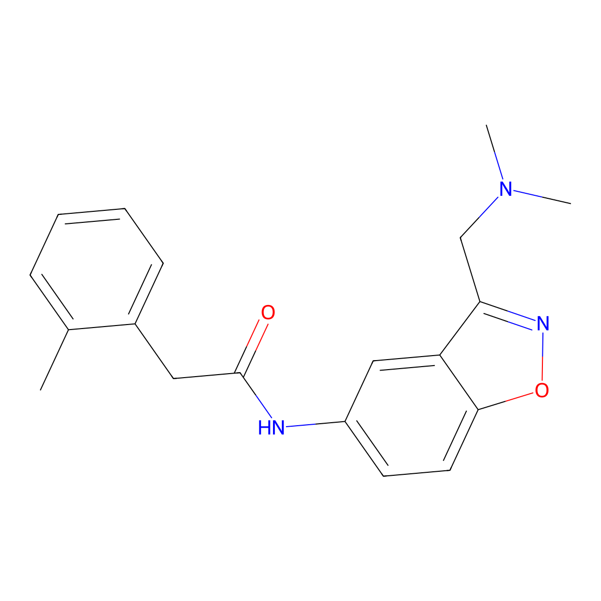 N-{3-[(dimethylamino)methyl]-1,2-benzoxazol-5-yl}-2-(2-methylphenyl)acetamide molecular structure, CAS 2380032-74-4