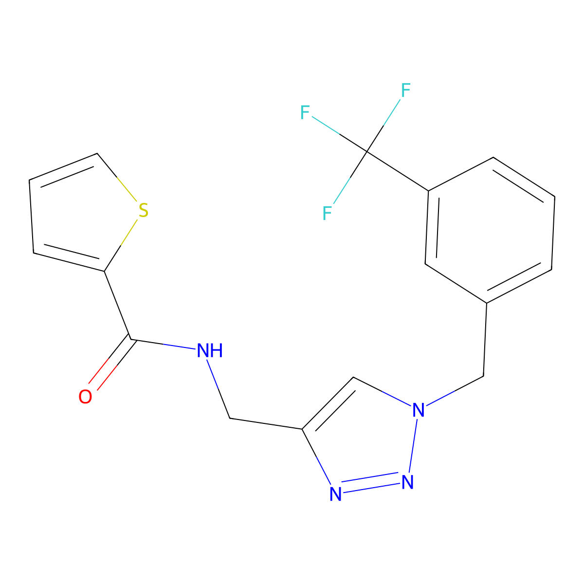 N-[(1-{[3-(trifluoromethyl)phenyl]methyl}-1H-1,2,3-triazol-4-yl)methyl]thiophene-2-carboxamide molecular structure, CAS 2380032-75-5
