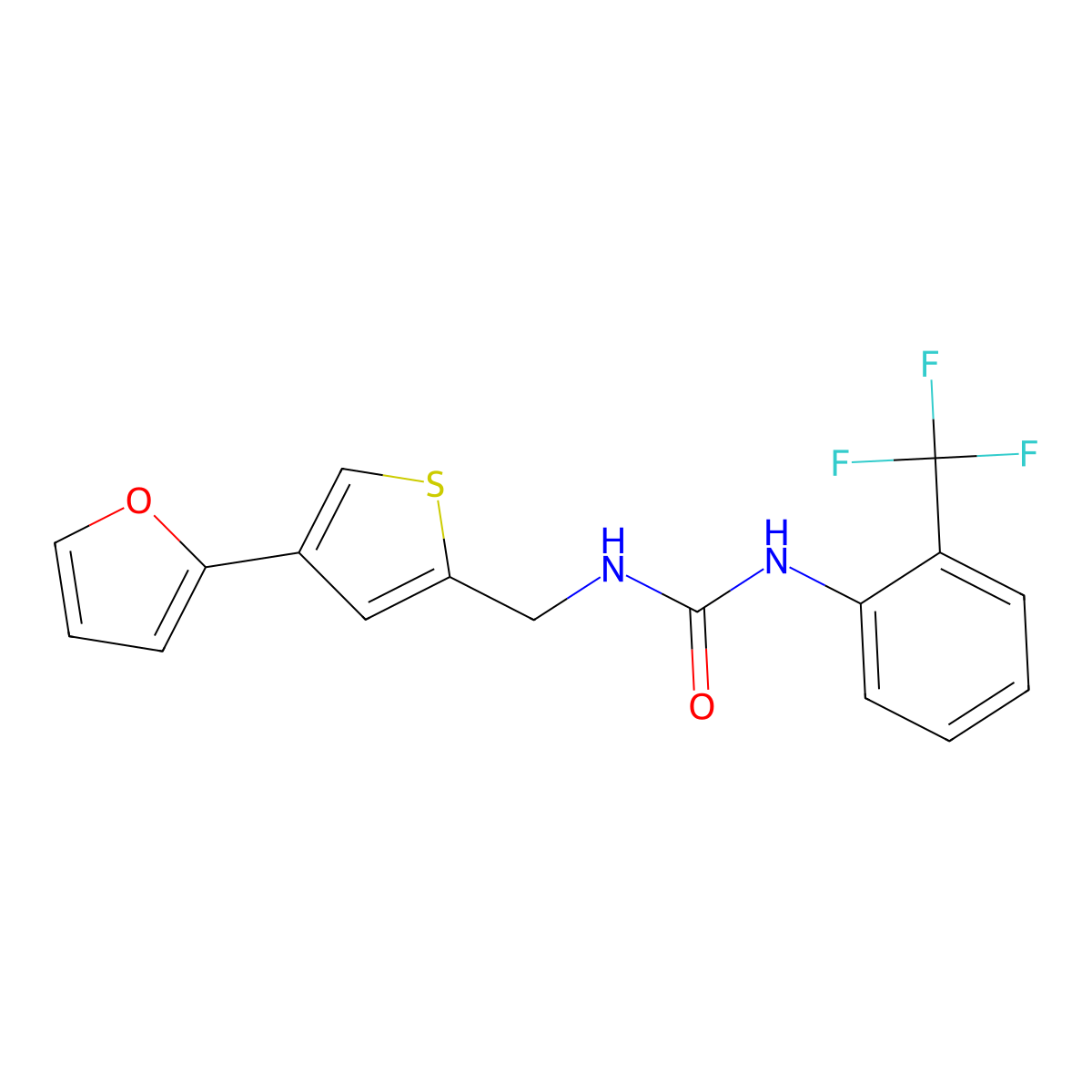 3-{[4-(Furan-2-yl)thiophen-2-yl]methyl}-1-[2-(trifluoromethyl)phenyl]urea molecular structure, CAS 2380032-88-0