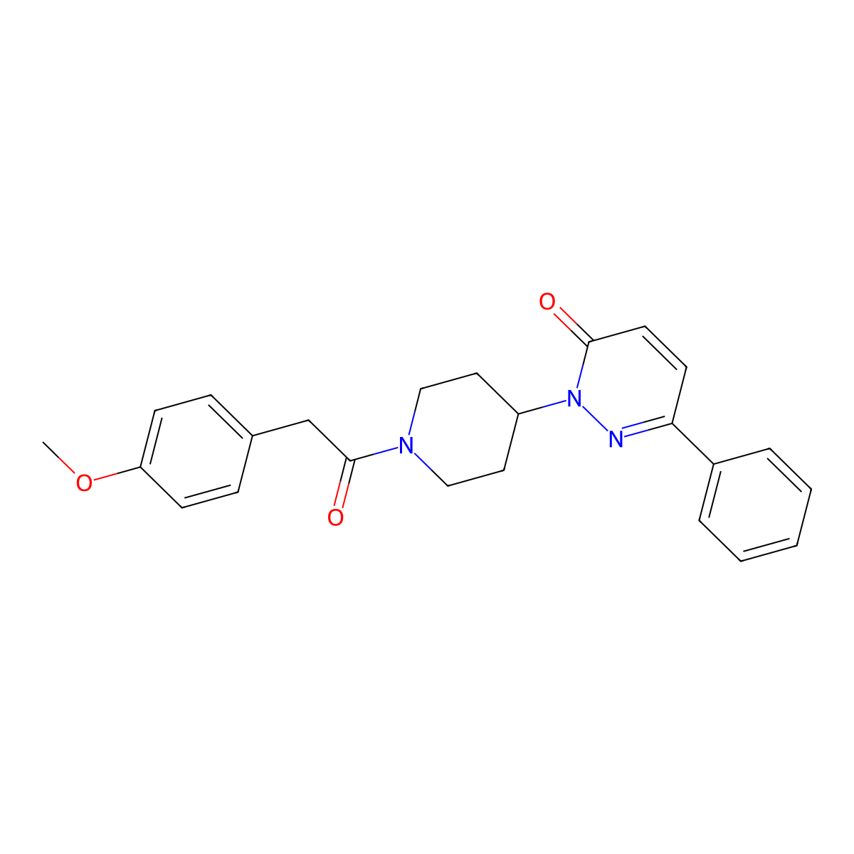 2-{1-[2-(4-Methoxyphenyl)acetyl]piperidin-4-yl}-6-phenyl-2,3-dihydropyridazin-3-one molecular structure, CAS 2380032-89-1