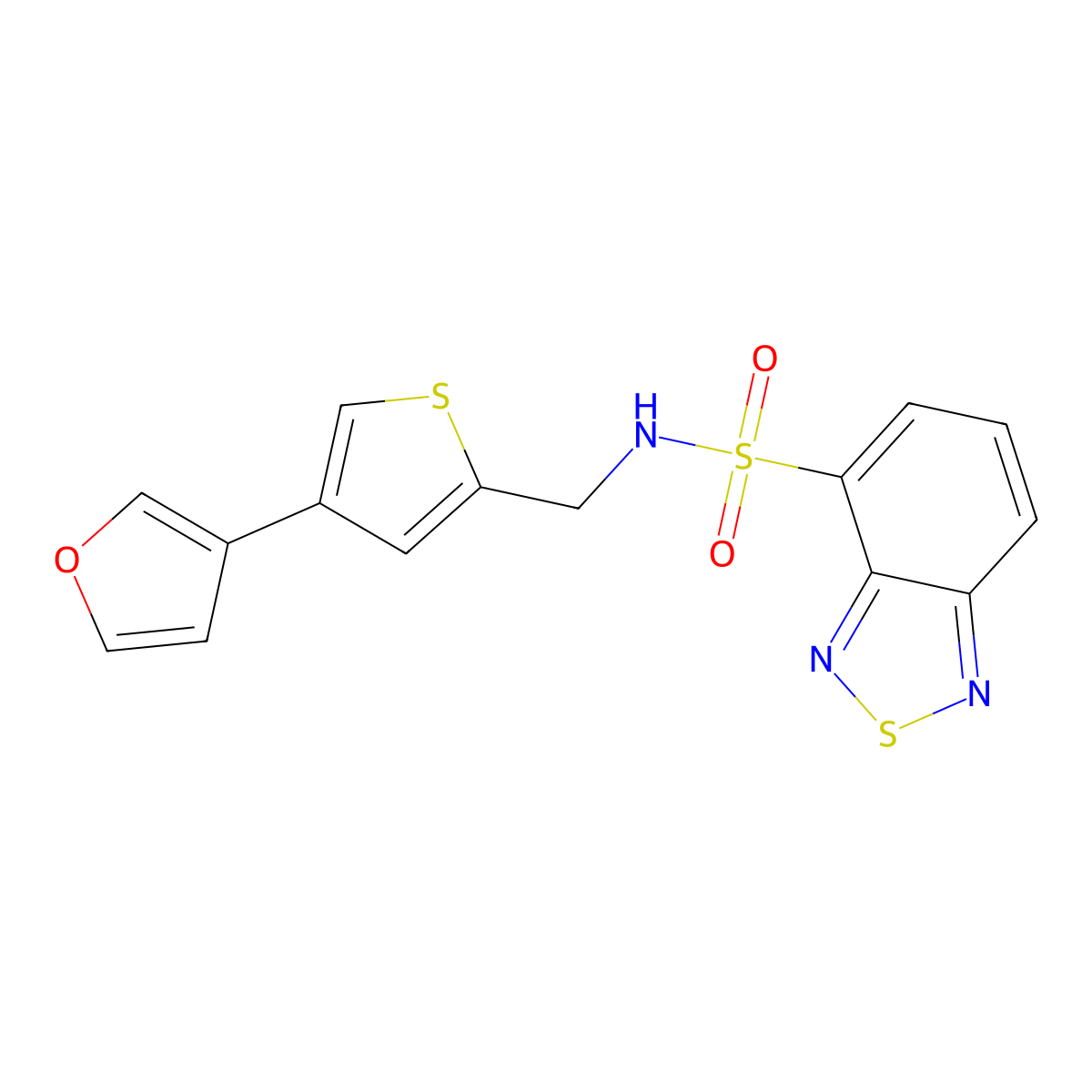 N-{[4-(furan-3-yl)thiophen-2-yl]methyl}-2,1,3-benzothiadiazole-4-sulfonamide molecular structure, CAS 2380032-93-7