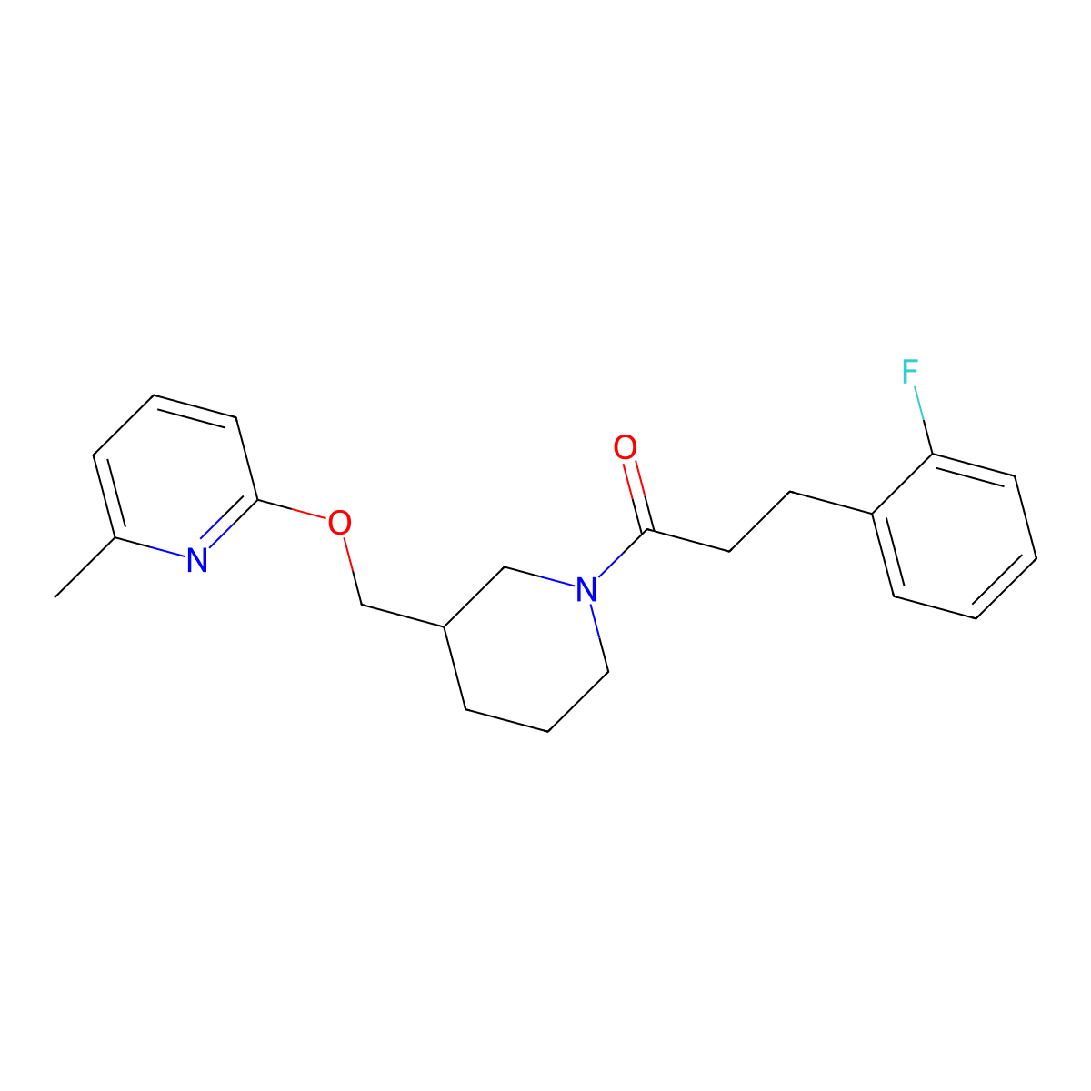 3-(2-Fluorophenyl)-1-(3-{[(6-methylpyridin-2-yl)oxy]methyl}piperidin-1-yl)propan-1-one molecular structure, CAS 2380032-96-0