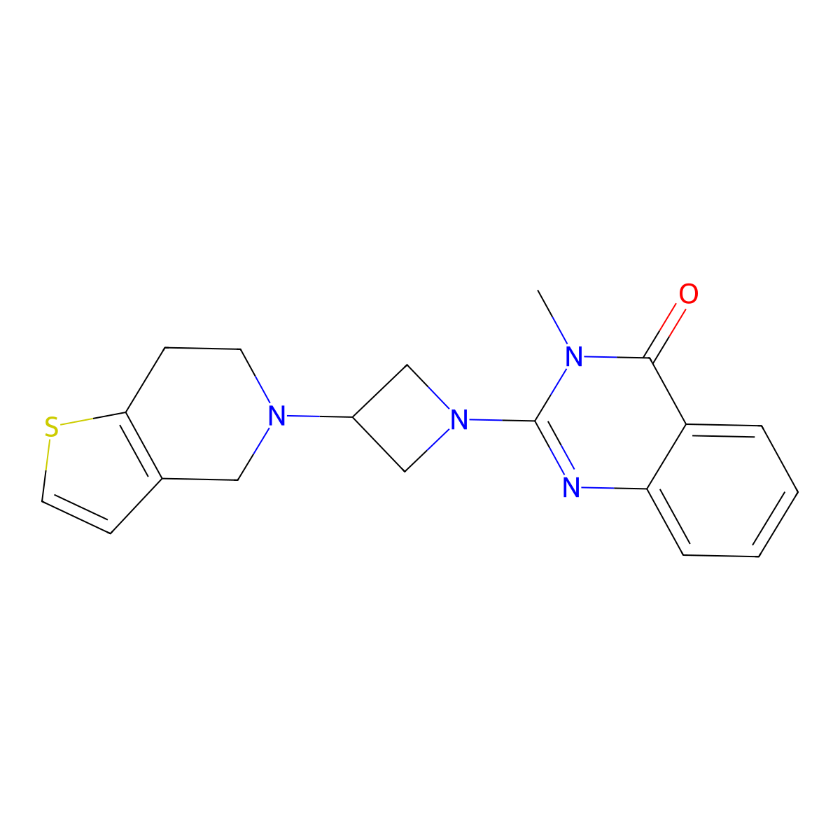 3-methyl-2-(3-{4H,5H,6H,7H-thieno[3,2-c]pyridin-5-yl}azetidin-1-yl)-3,4-dihydroquinazolin-4-one molecular structure, CAS 2380033-02-1