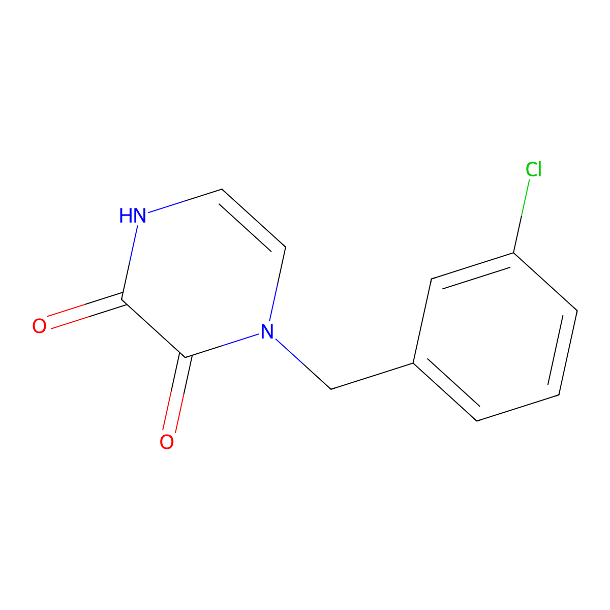 1-[(3-Chlorophenyl)methyl]-1,2,3,4-tetrahydropyrazine-2,3-dione molecular structure, CAS 2380033-13-4