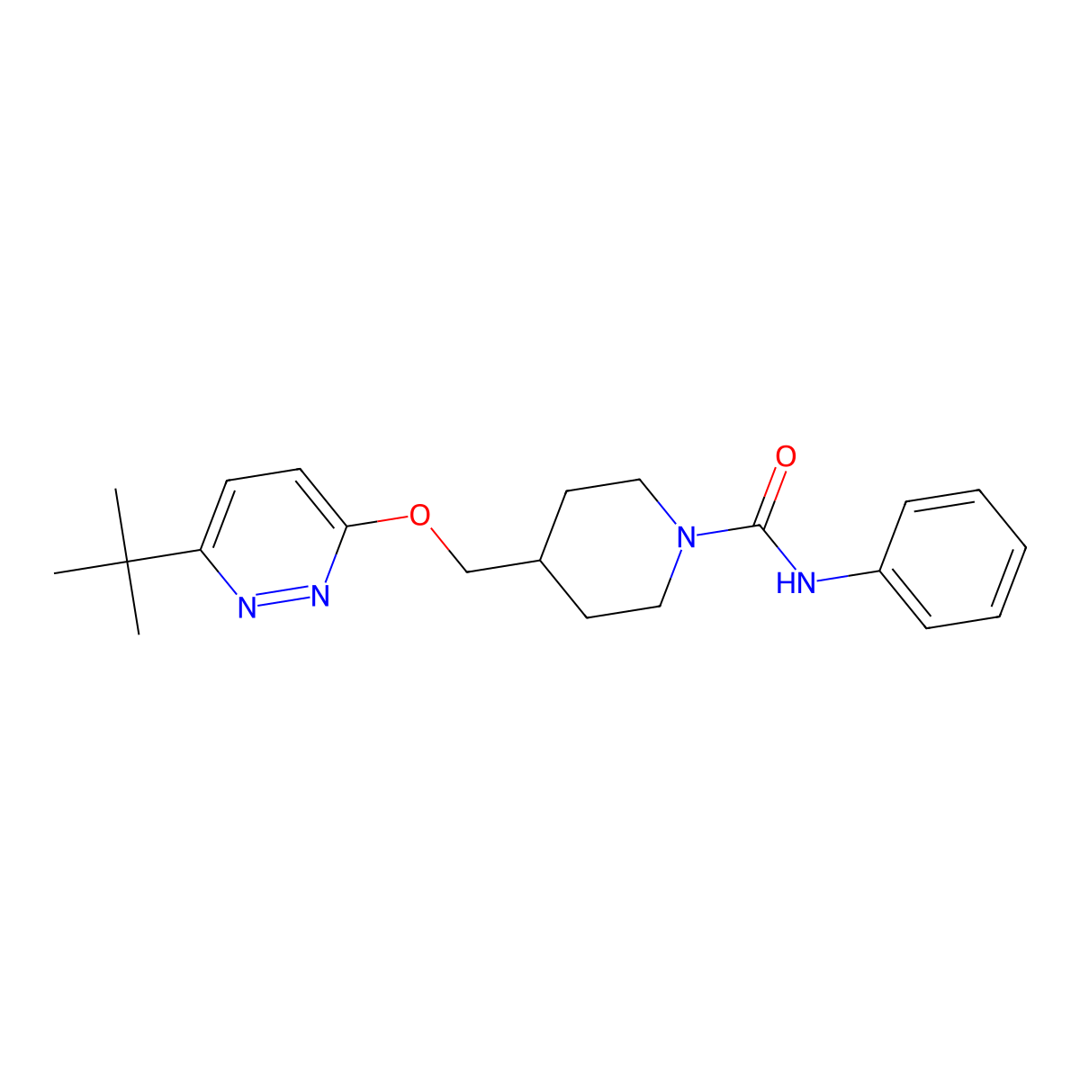 4-{[(6-tert-butylpyridazin-3-yl)oxy]methyl}-N-phenylpiperidine-1-carboxamide molecular structure, CAS 2380033-26-9