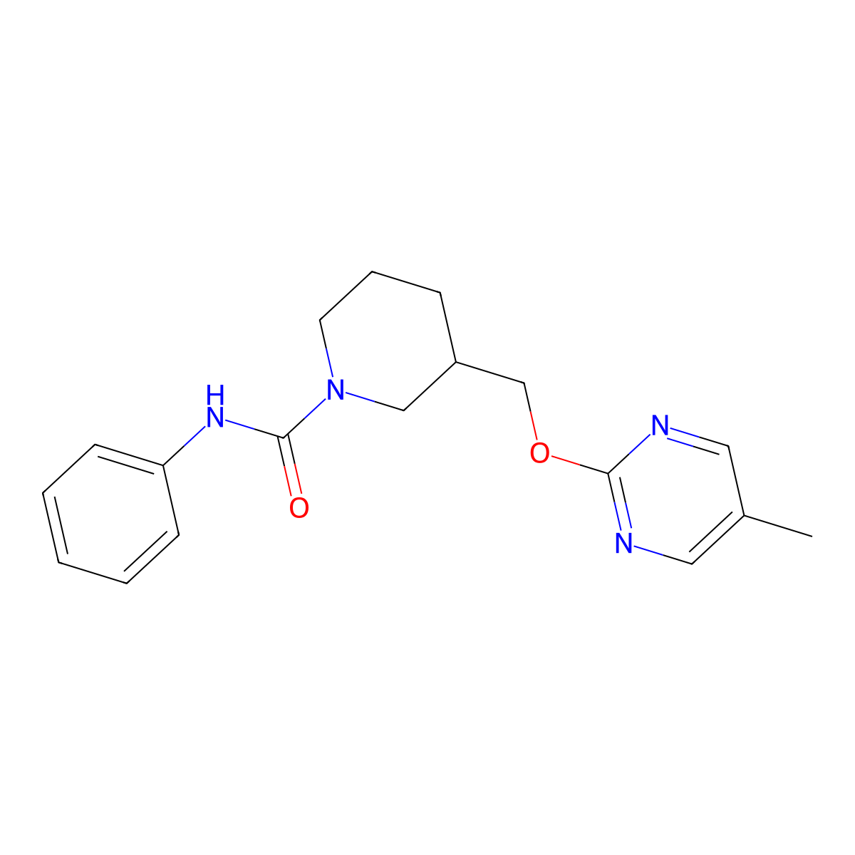 3-{[(5-methylpyrimidin-2-yl)oxy]methyl}-N-phenylpiperidine-1-carboxamide molecular structure, CAS 2380033-27-0