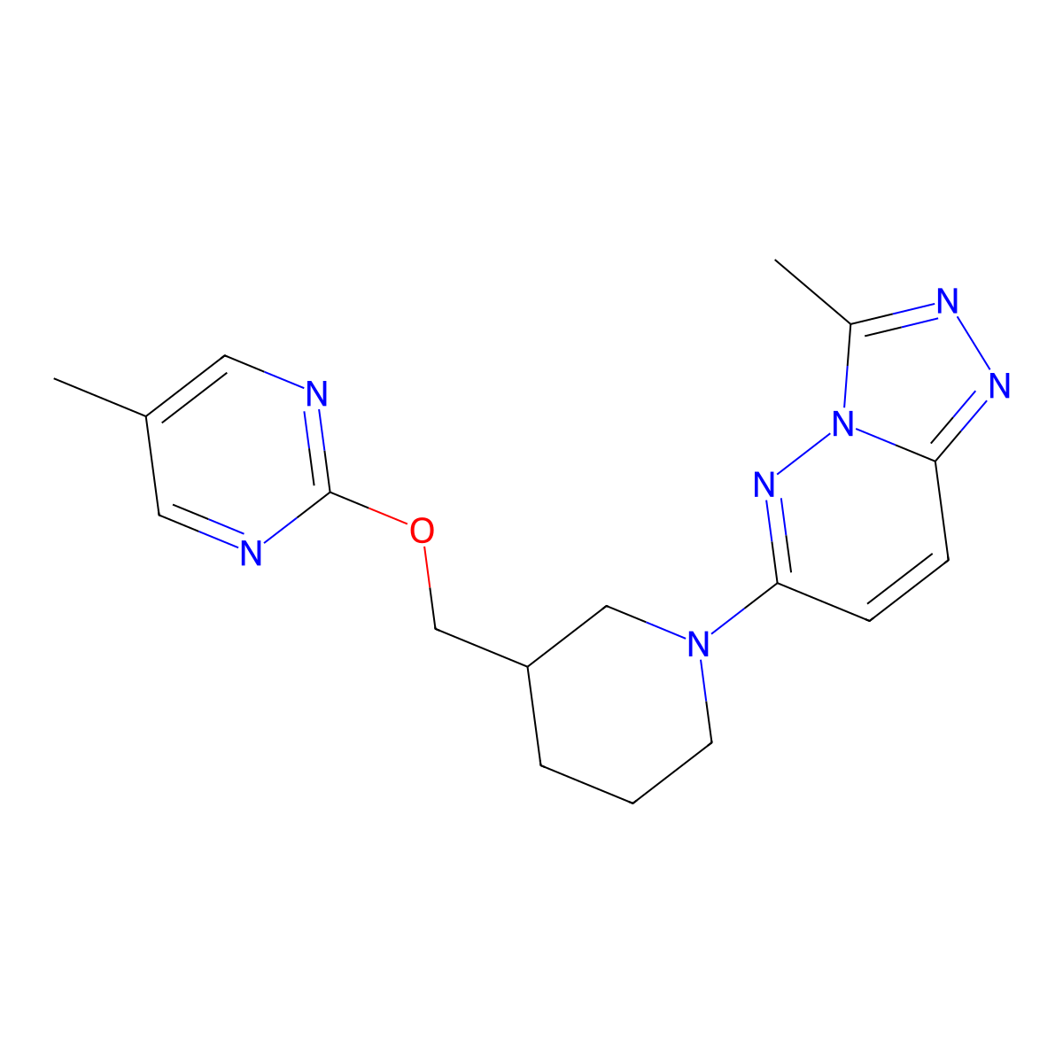 5-Methyl-2-[(1-{3-methyl-[1,2,4]triazolo[4,3-b]pyridazin-6-yl}piperidin-3-yl)methoxy]pyrimidine molecular structure, CAS 2380033-35-0