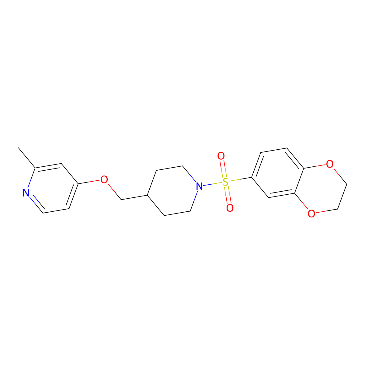 4-{[1-(2,3-Dihydro-1,4-benzodioxine-6-sulfonyl)piperidin-4-yl]methoxy}-2-methylpyridine molecular structure, CAS 2380033-39-4