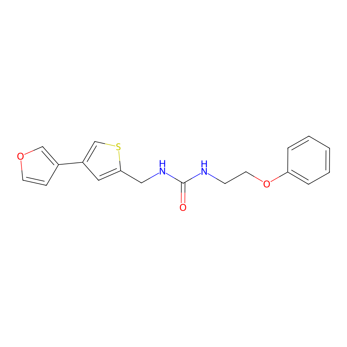 3-{[4-(Furan-3-yl)thiophen-2-yl]methyl}-1-(2-phenoxyethyl)urea molecular structure, CAS 2380033-46-3