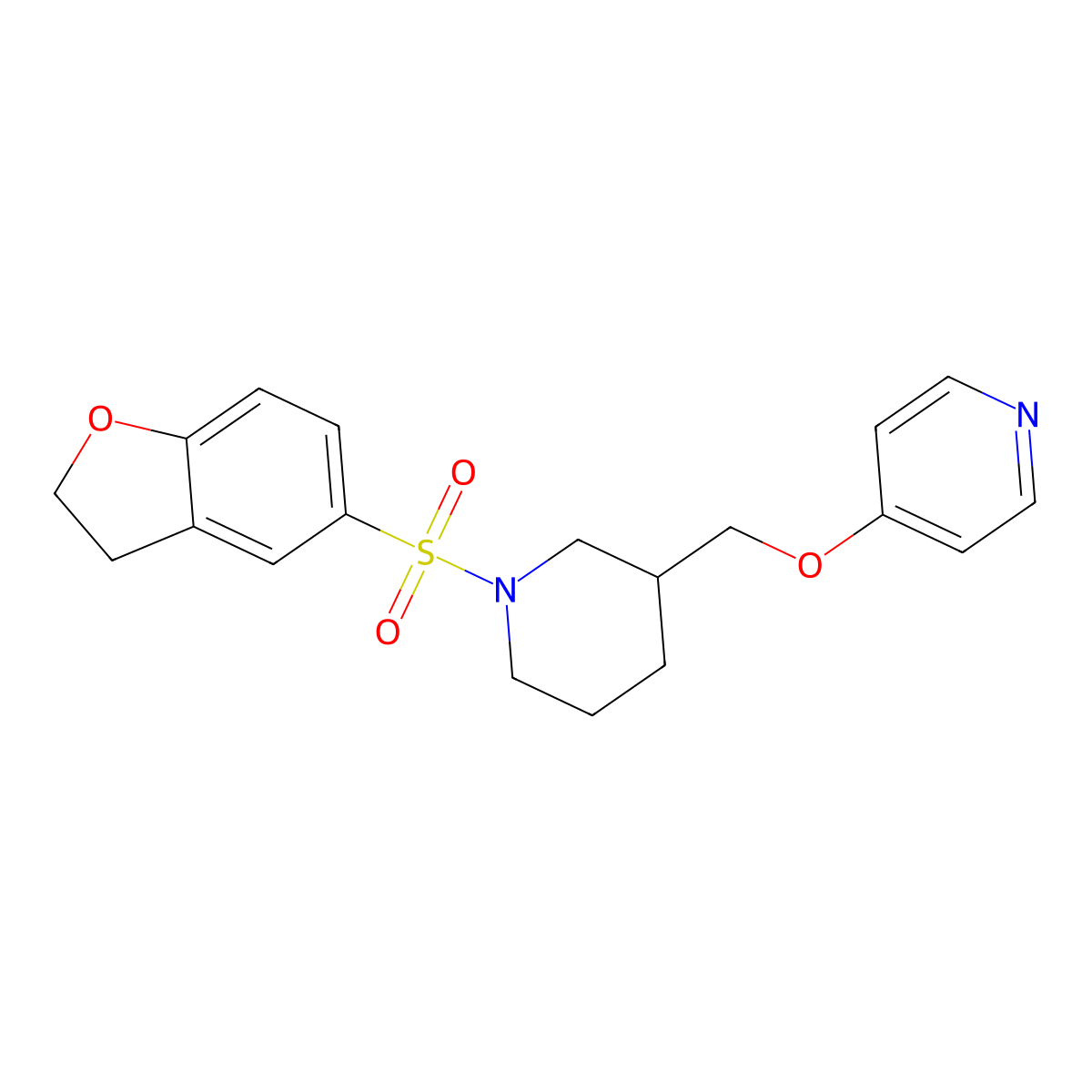 4-{[1-(2,3-Dihydro-1-benzofuran-5-sulfonyl)piperidin-3-yl]methoxy}pyridine molecular structure, CAS 2380033-50-9