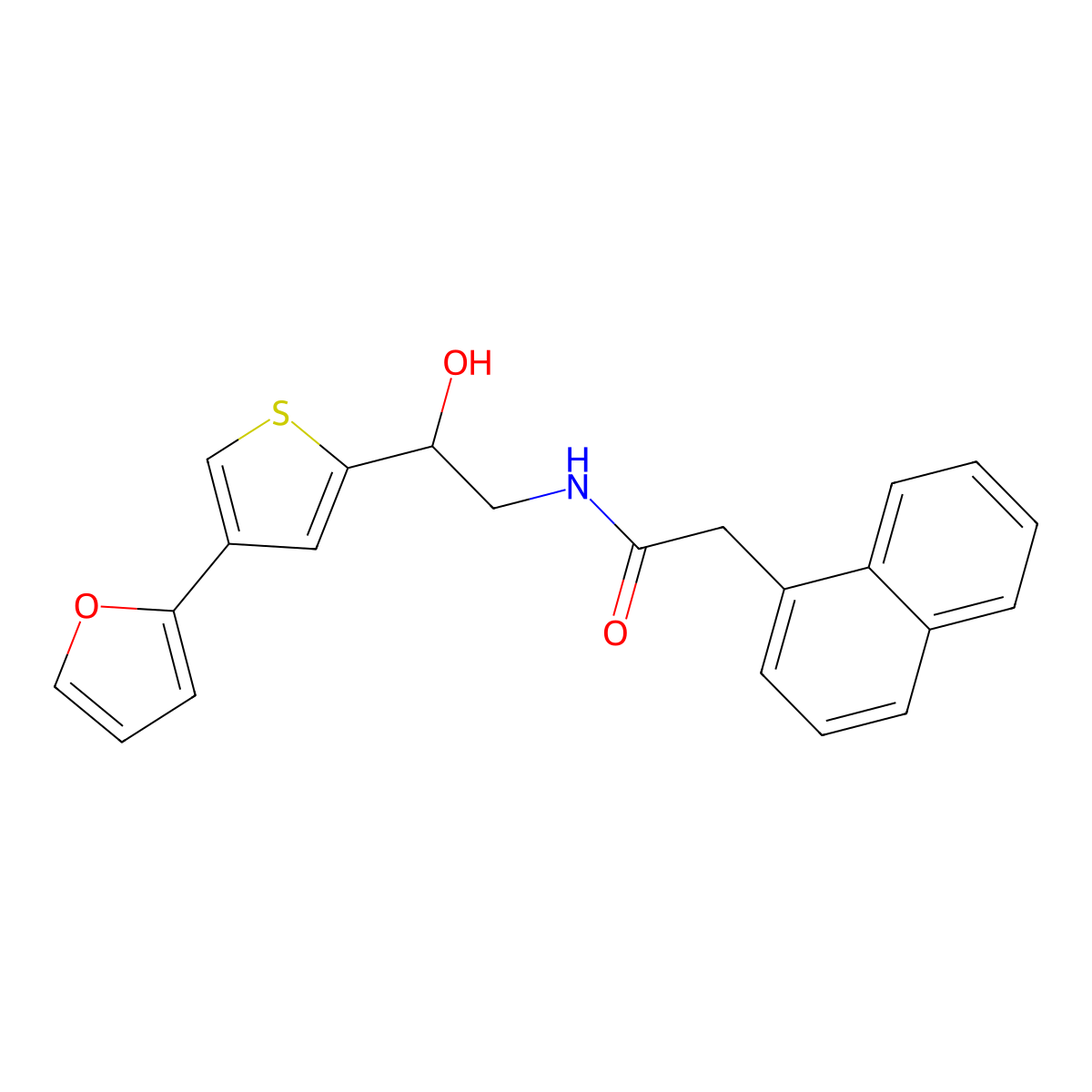 N-{2-[4-(furan-2-yl)thiophen-2-yl]-2-hydroxyethyl}-2-(naphthalen-1-yl)acetamide molecular structure, CAS 2380033-55-4