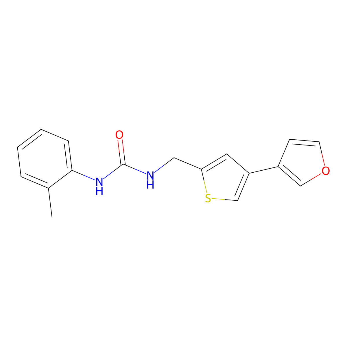 3-{[4-(Furan-3-yl)thiophen-2-yl]methyl}-1-(2-methylphenyl)urea molecular structure, CAS 2380033-62-3
