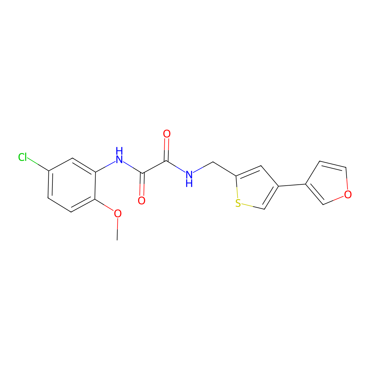 N'-(5-chloro-2-methoxyphenyl)-N-{[4-(furan-3-yl)thiophen-2-yl]methyl}ethanediamide molecular structure, CAS 2380033-66-7