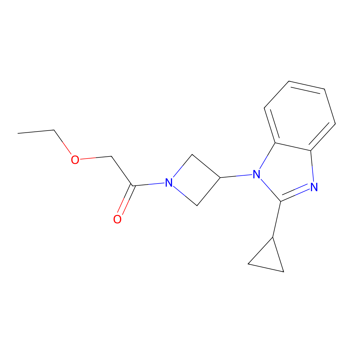 1-[3-(2-cyclopropyl-1H-1,3-benzodiazol-1-yl)azetidin-1-yl]-2-ethoxyethan-1-one molecular structure, CAS 2380033-85-0