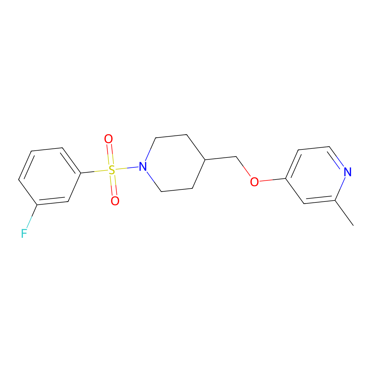 4-{[1-(3-Fluorobenzenesulfonyl)piperidin-4-yl]methoxy}-2-methylpyridine molecular structure, CAS 2380033-88-3