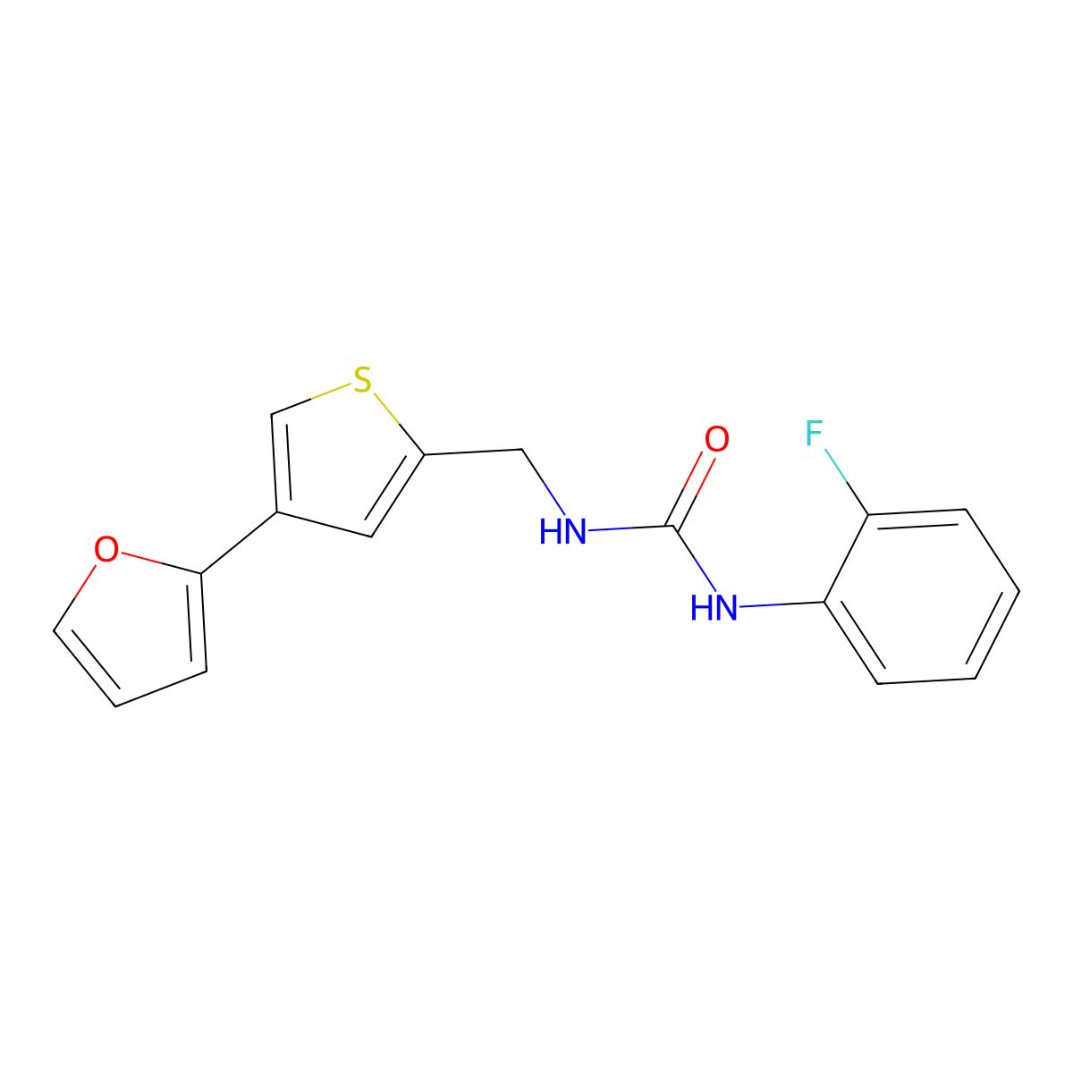 1-(2-Fluorophenyl)-3-{[4-(furan-2-yl)thiophen-2-yl]methyl}urea molecular structure, CAS 2380033-96-3
