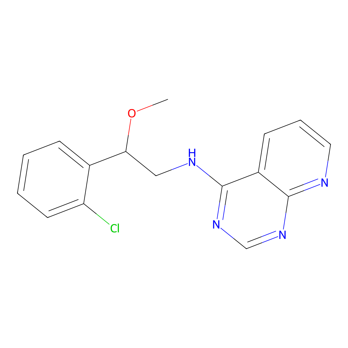 N-[2-(2-Chlorophenyl)-2-methoxyethyl]pyrido[2,3-d]pyrimidin-4-amine molecular structure, CAS 2380034-01-3