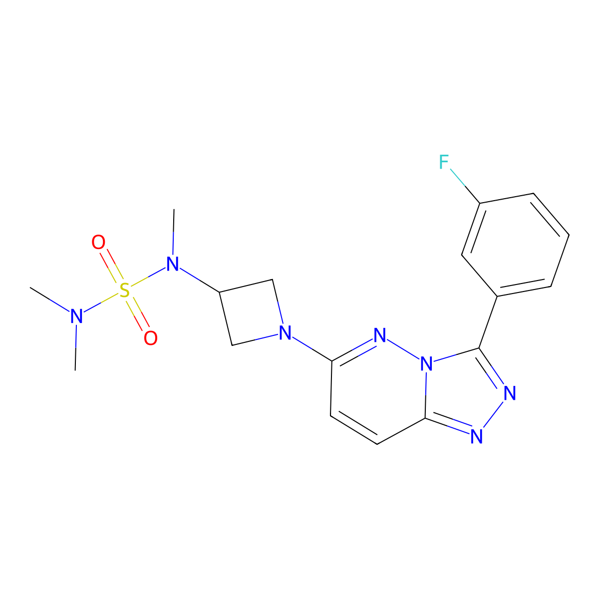 ({1-[3-(3-Fluorophenyl)-[1,2,4]triazolo[4,3-b]pyridazin-6-yl]azetidin-3-yl}(methyl)sulfamoyl)dimethylamine molecular structure, CAS 2380034-04-6