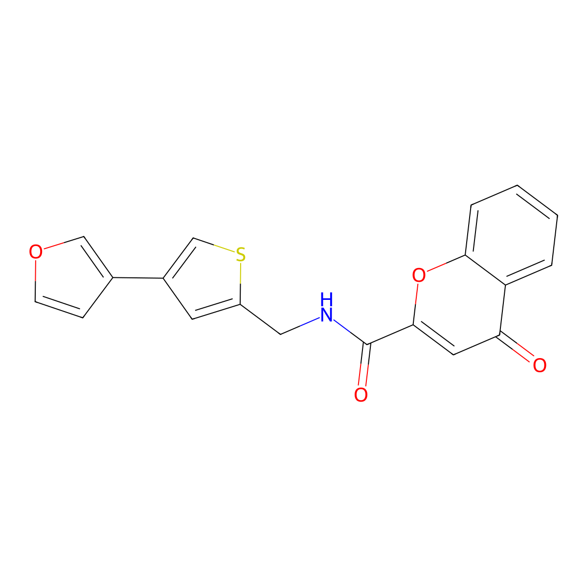 N-{[4-(furan-3-yl)thiophen-2-yl]methyl}-4-oxo-4H-chromene-2-carboxamide molecular structure, CAS 2380034-06-8