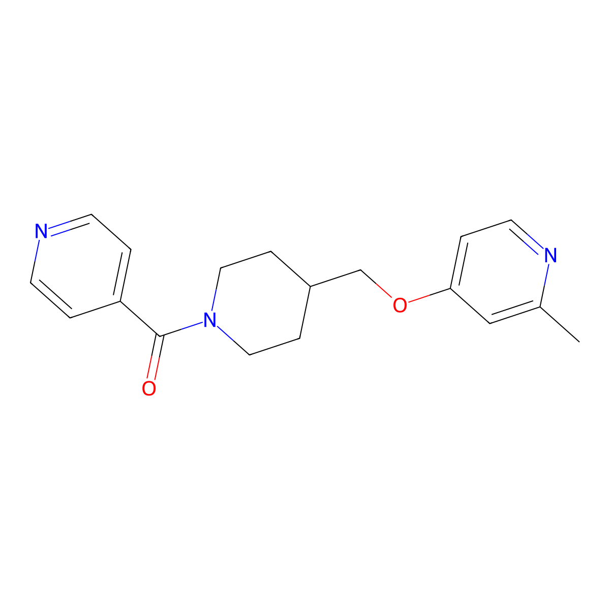 2-Methyl-4-{[1-(pyridine-4-carbonyl)piperidin-4-yl]methoxy}pyridine molecular structure, CAS 2380034-09-1