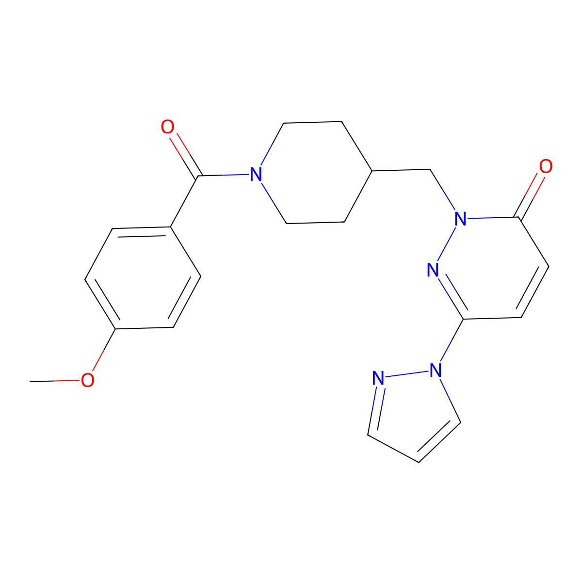 2-{[1-(4-methoxybenzoyl)piperidin-4-yl]methyl}-6-(1H-pyrazol-1-yl)-2,3-dihydropyridazin-3-one molecular structure, CAS 2380034-10-4