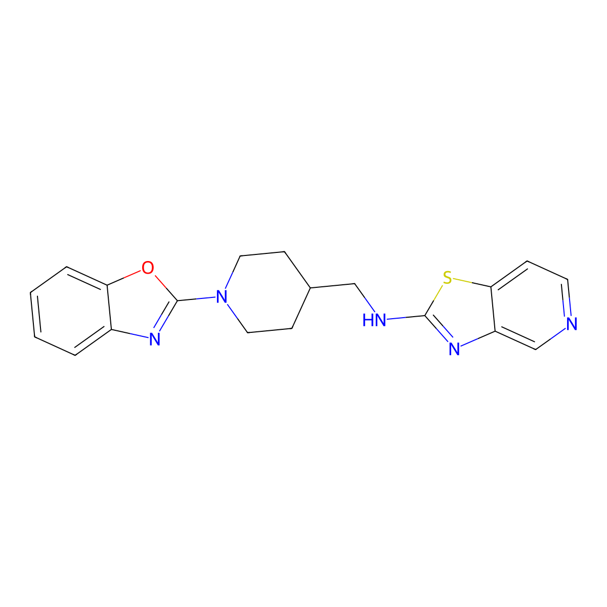 N-{[1-(1,3-benzoxazol-2-yl)piperidin-4-yl]methyl}-[1,3]thiazolo[4,5-c]pyridin-2-amine molecular structure, CAS 2380034-22-8
