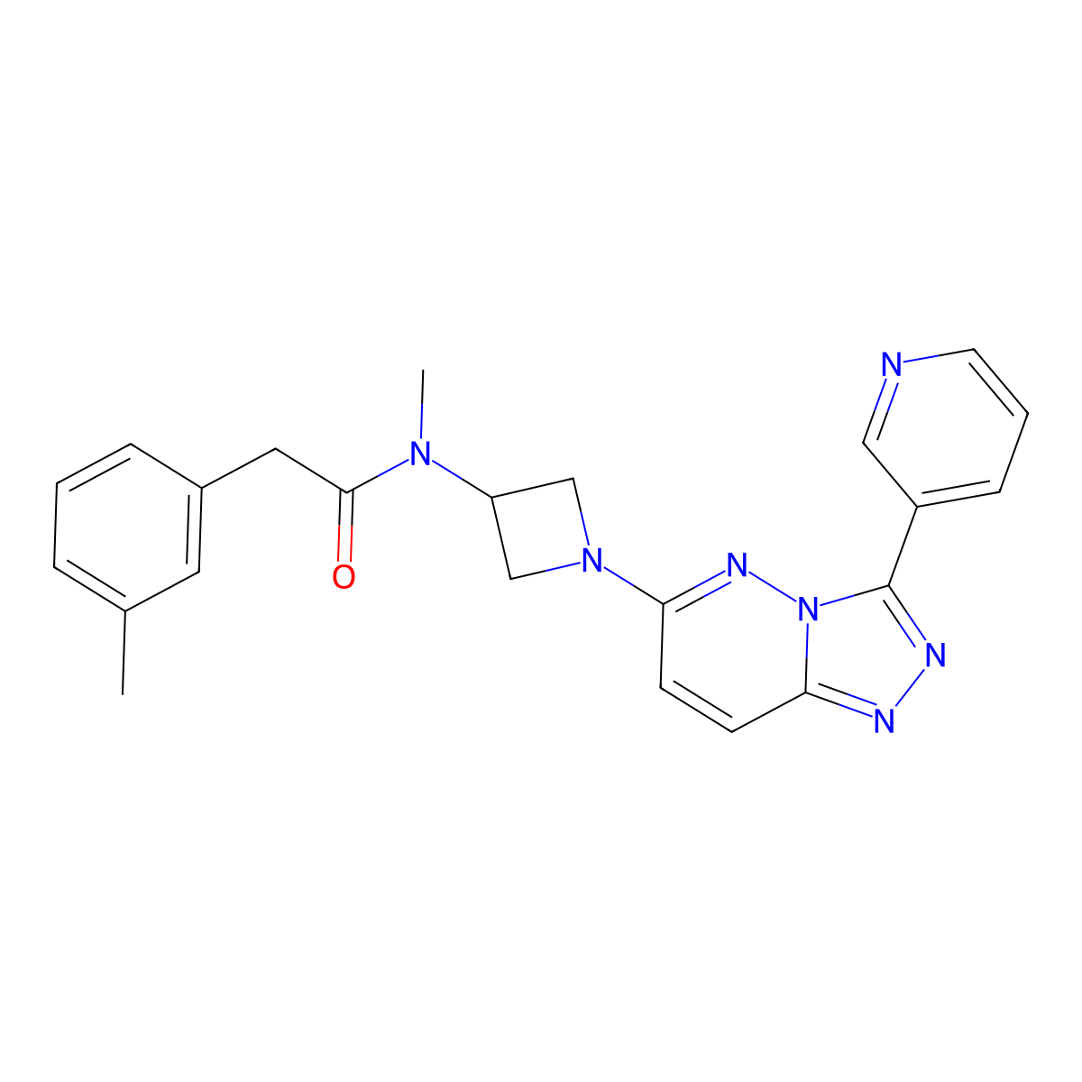 N-methyl-2-(3-methylphenyl)-N-{1-[3-(pyridin-3-yl)-[1,2,4]triazolo[4,3-b]pyridazin-6-yl]azetidin-3-yl}acetamide molecular structure, CAS 2380034-61-5