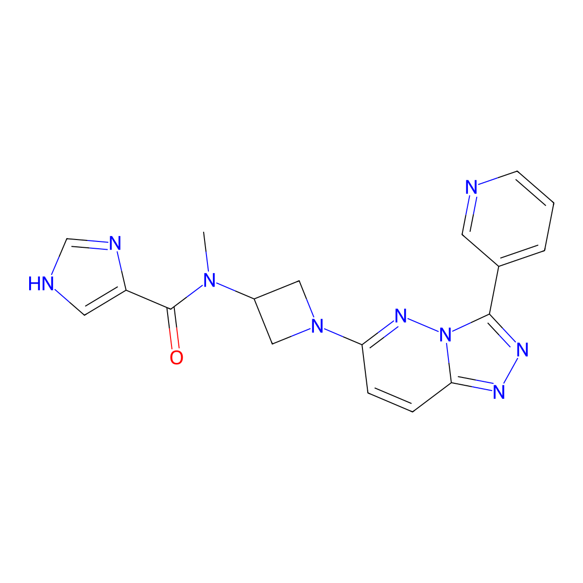 N-methyl-N-{1-[3-(pyridin-3-yl)-[1,2,4]triazolo[4,3-b]pyridazin-6-yl]azetidin-3-yl}-1H-imidazole-4-carboxamide molecular structure, CAS 2380034-75-1