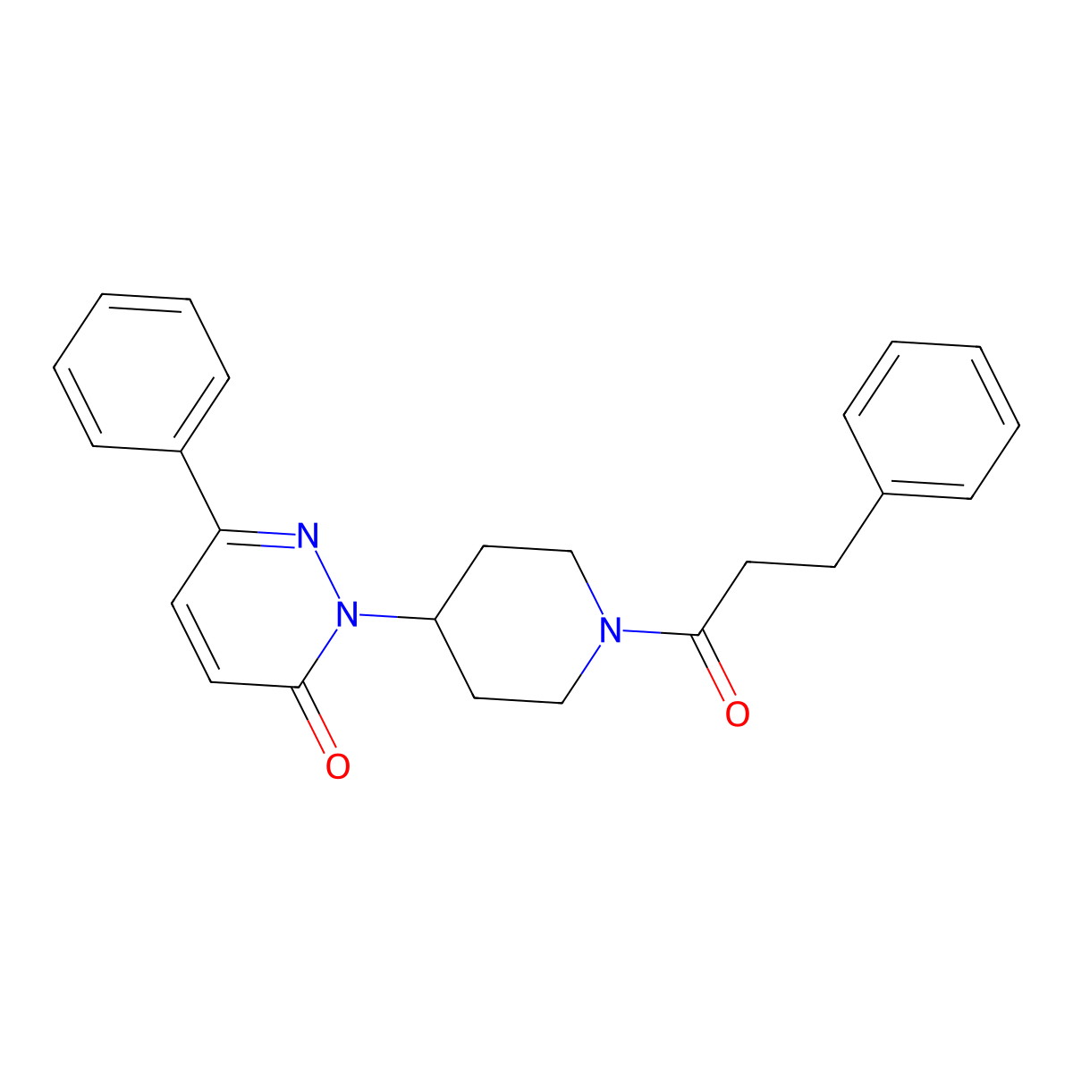 6-Phenyl-2-[1-(3-phenylpropanoyl)piperidin-4-yl]-2,3-dihydropyridazin-3-one molecular structure, CAS 2380034-81-9