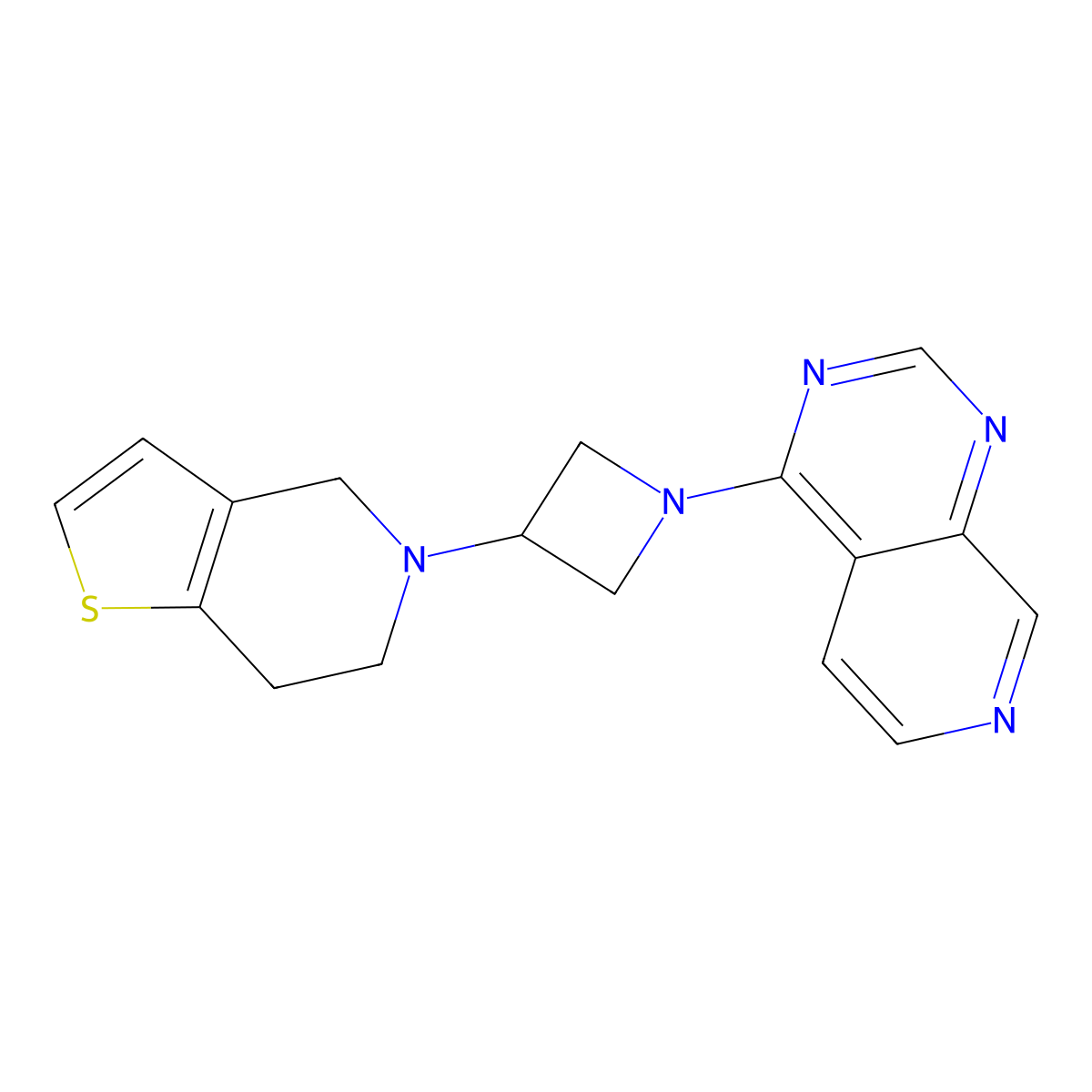 1-{pyrido[3,4-d]pyrimidin-4-yl}-3-{4H,5H,6H,7H-thieno[3,2-c]pyridin-5-yl}azetidine molecular structure, CAS 2380034-95-5