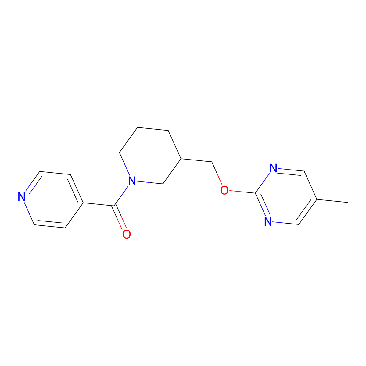 5-Methyl-2-{[1-(pyridine-4-carbonyl)piperidin-3-yl]methoxy}pyrimidine molecular structure, CAS 2380034-98-8