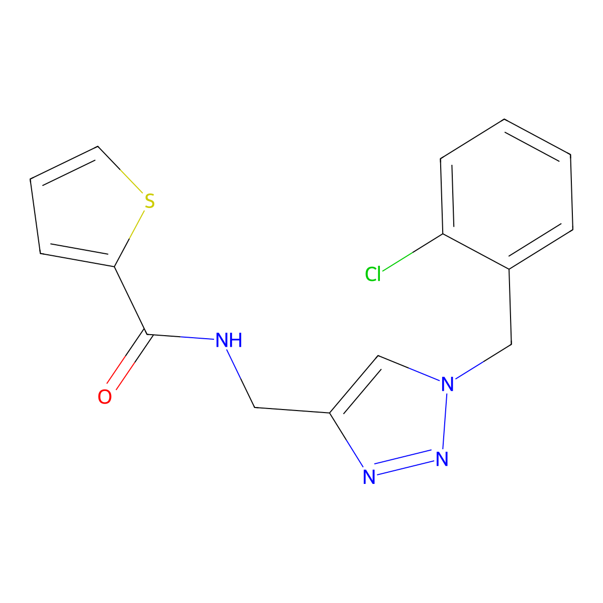 N-({1-[(2-chlorophenyl)methyl]-1H-1,2,3-triazol-4-yl}methyl)thiophene-2-carboxamide molecular structure, CAS 2380035-03-8