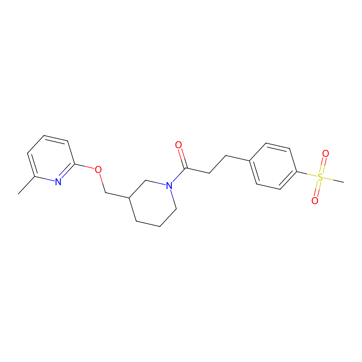 3-(4-Methanesulfonylphenyl)-1-(3-{[(6-methylpyridin-2-yl)oxy]methyl}piperidin-1-yl)propan-1-one molecular structure, CAS 2380039-83-6