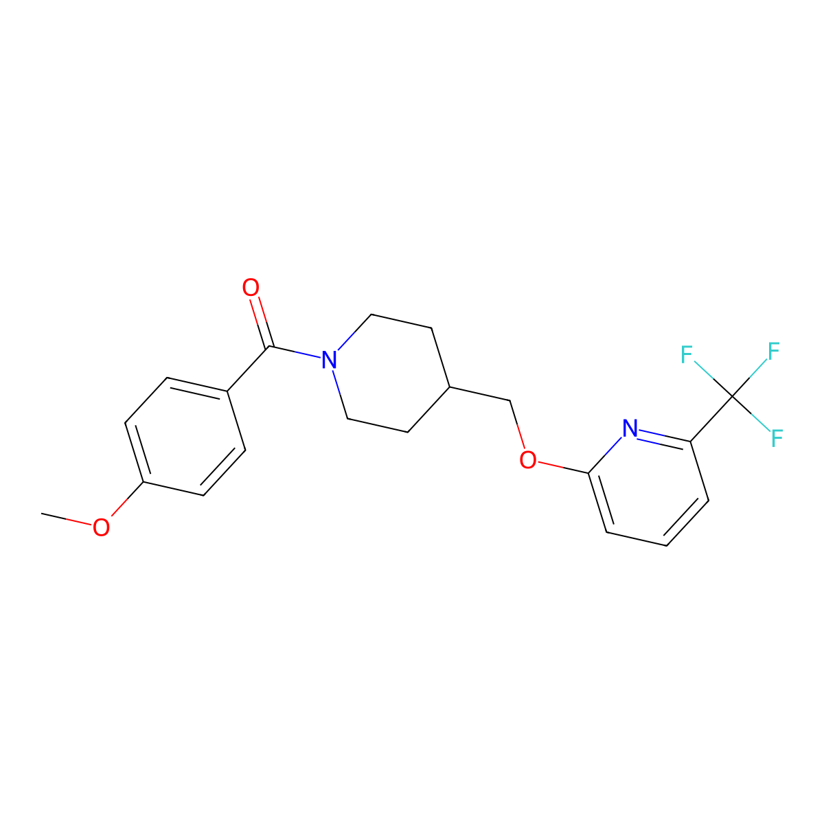 2-{[1-(4-Methoxybenzoyl)piperidin-4-yl]methoxy}-6-(trifluoromethyl)pyridine molecular structure, CAS 2380039-87-0