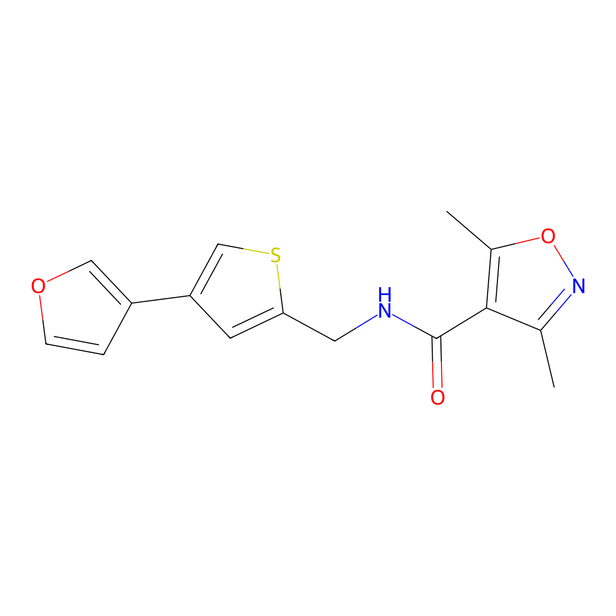 N-{[4-(furan-3-yl)thiophen-2-yl]methyl}-3,5-dimethyl-1,2-oxazole-4-carboxamide molecular structure, CAS 2380039-96-1